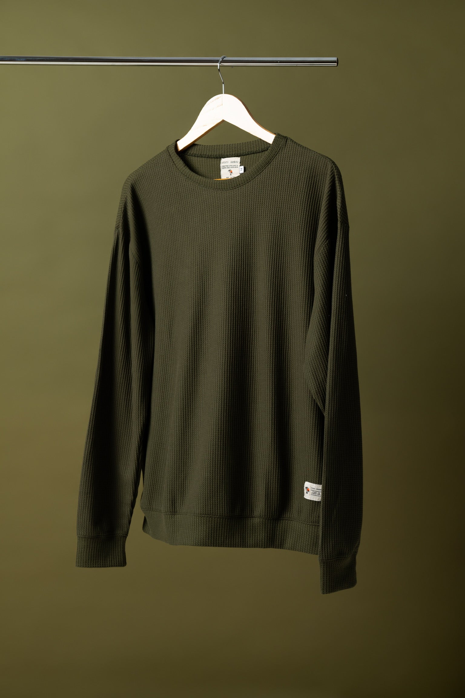 Waffle Pullover Verde Musgo 4