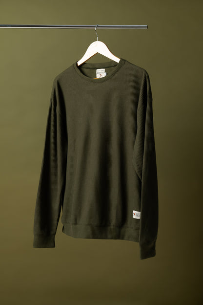 Waffle Pullover Verde Musgo 4
