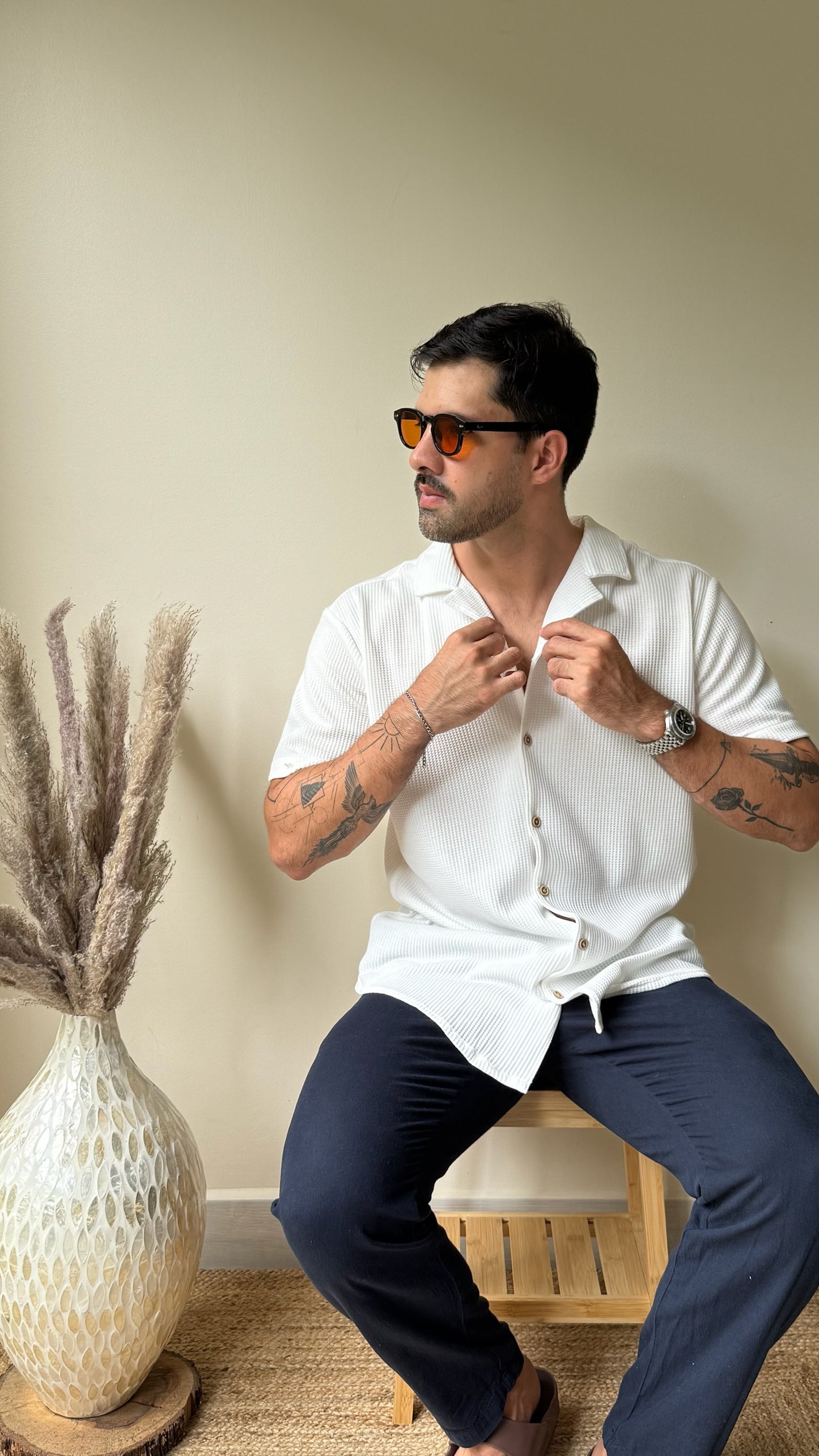 Waffle Shirt Blanco 3