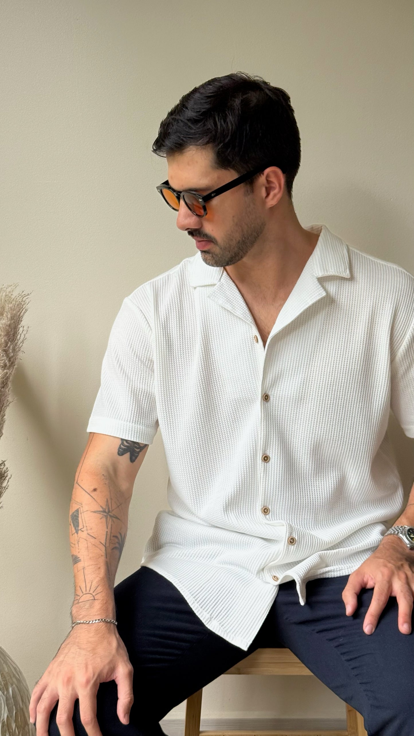 Waffle Shirt Blanco 4