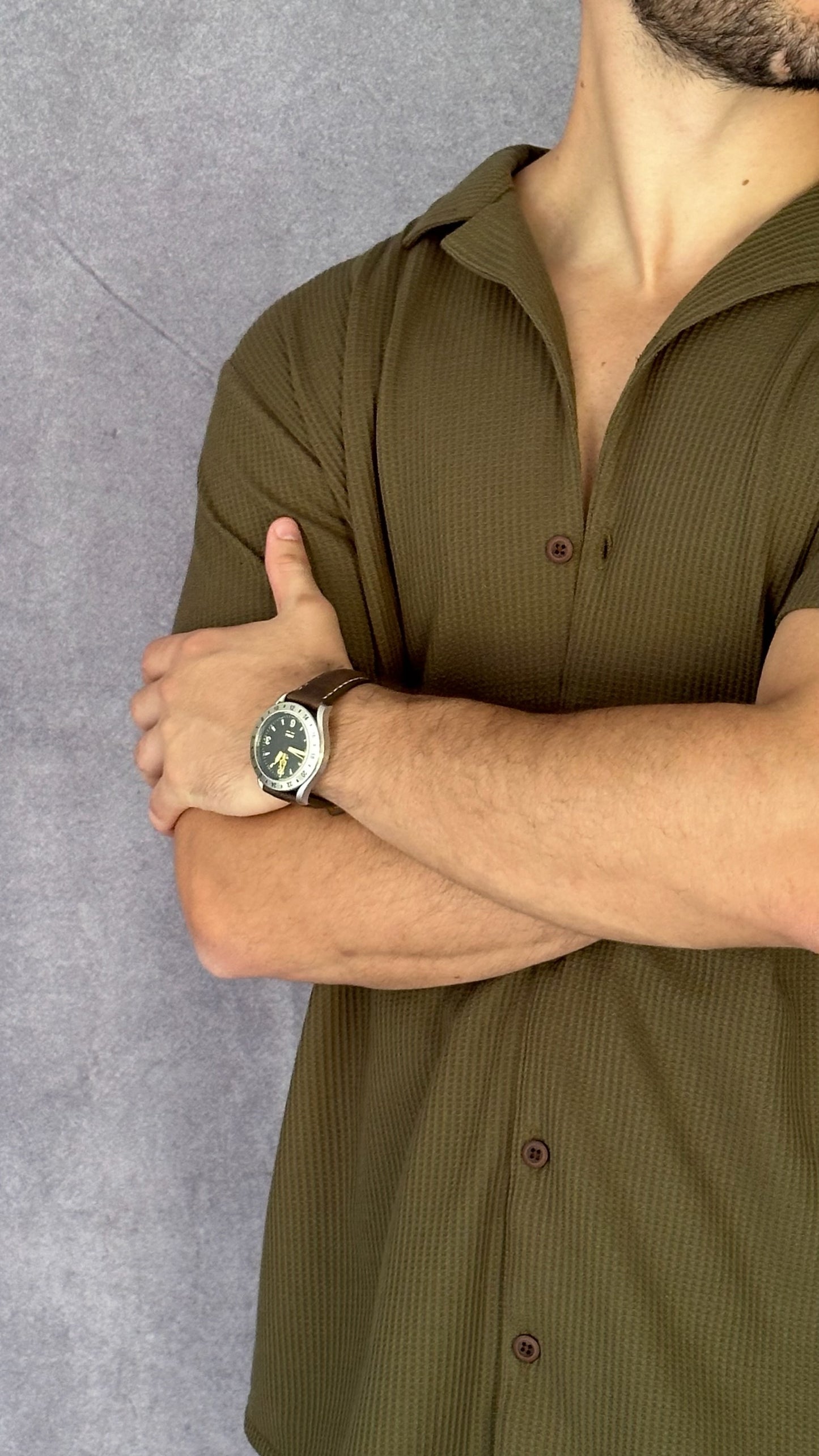 Waffle Shirt Verde Oscuro 1