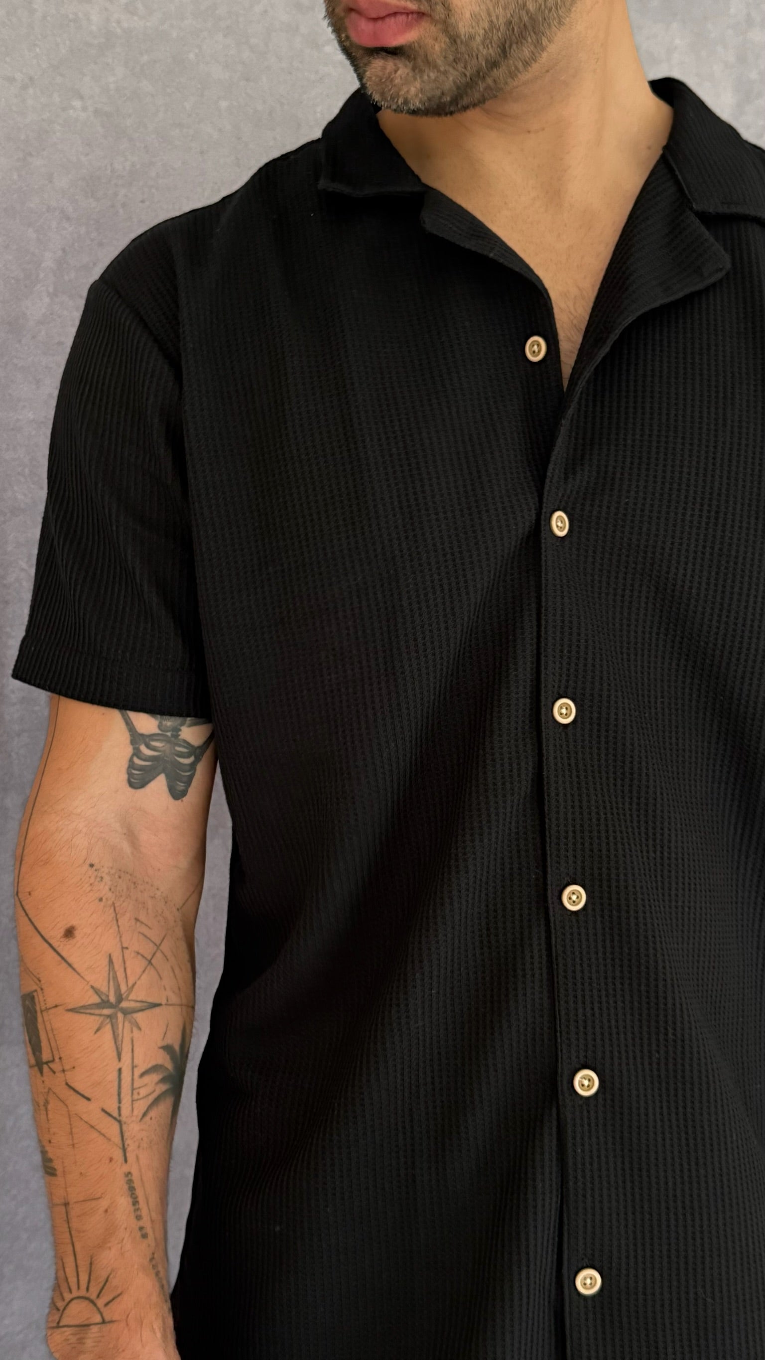 Waffle shirt Negro 1