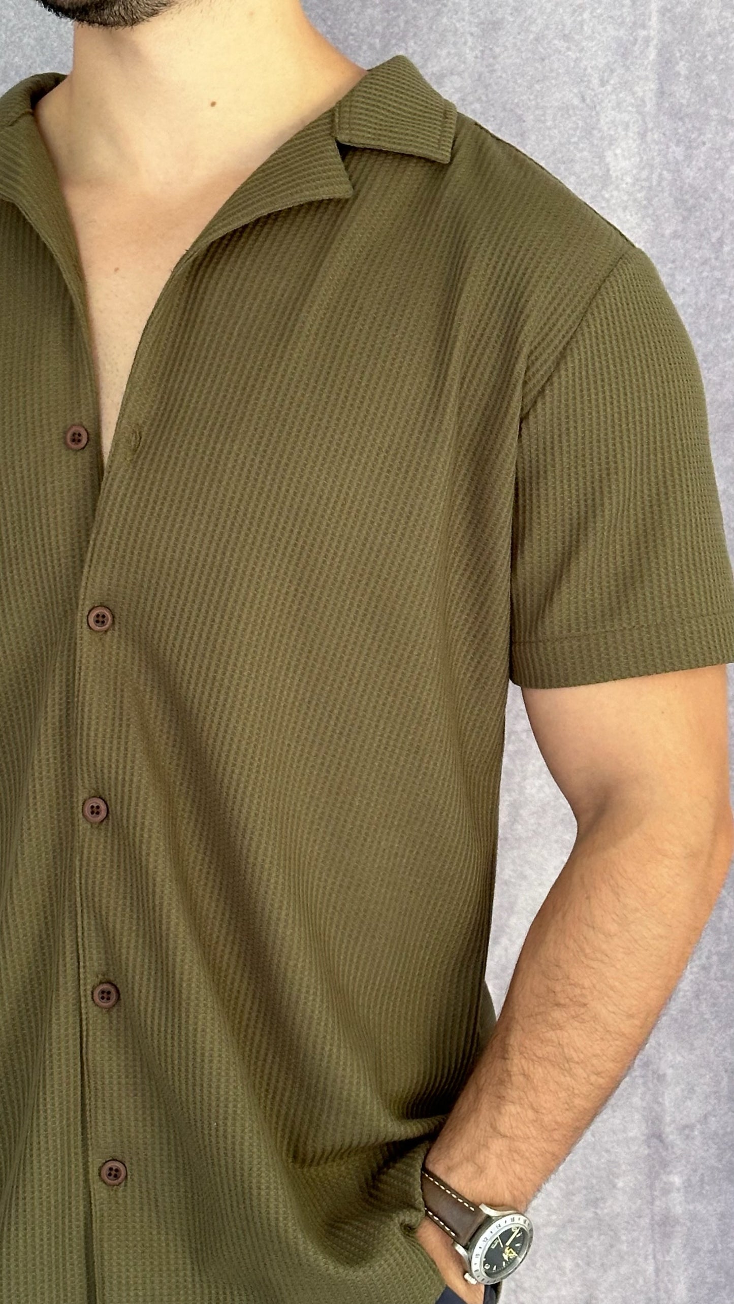 Waffle shirt Verde Oscuro 3