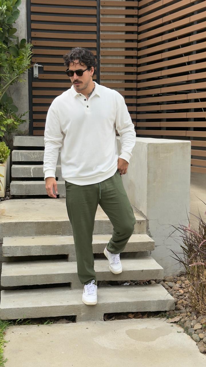 Crafted Polo Blanco Hueso