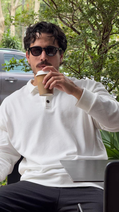 Crafted Polo Blanco Hueso