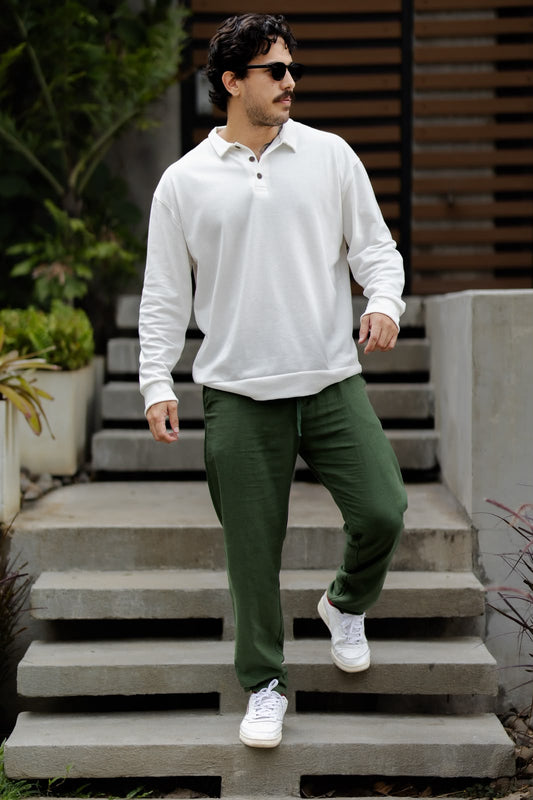 Pantalón de Lino - Color Verde Musgo